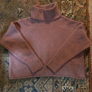 Madewell Sadler Turtleneck Sweater in Heather Mauve